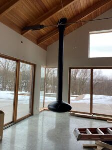 modern fireplace