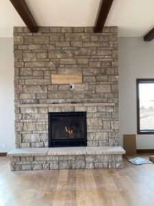 stone fireplace