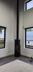 free standing fireplace