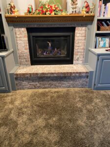 indoor fireplace brick